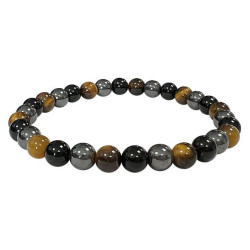 "Triple Protection" - Hématite - Œil de tigre - Obsidienne